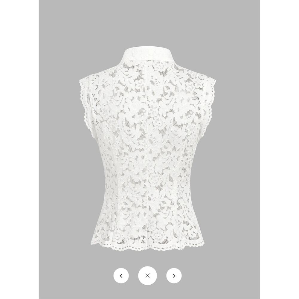 NWT Commense Frog Button Mandarin Collar Lace Vest & Pants Set Sz L - Picture 4 of 8